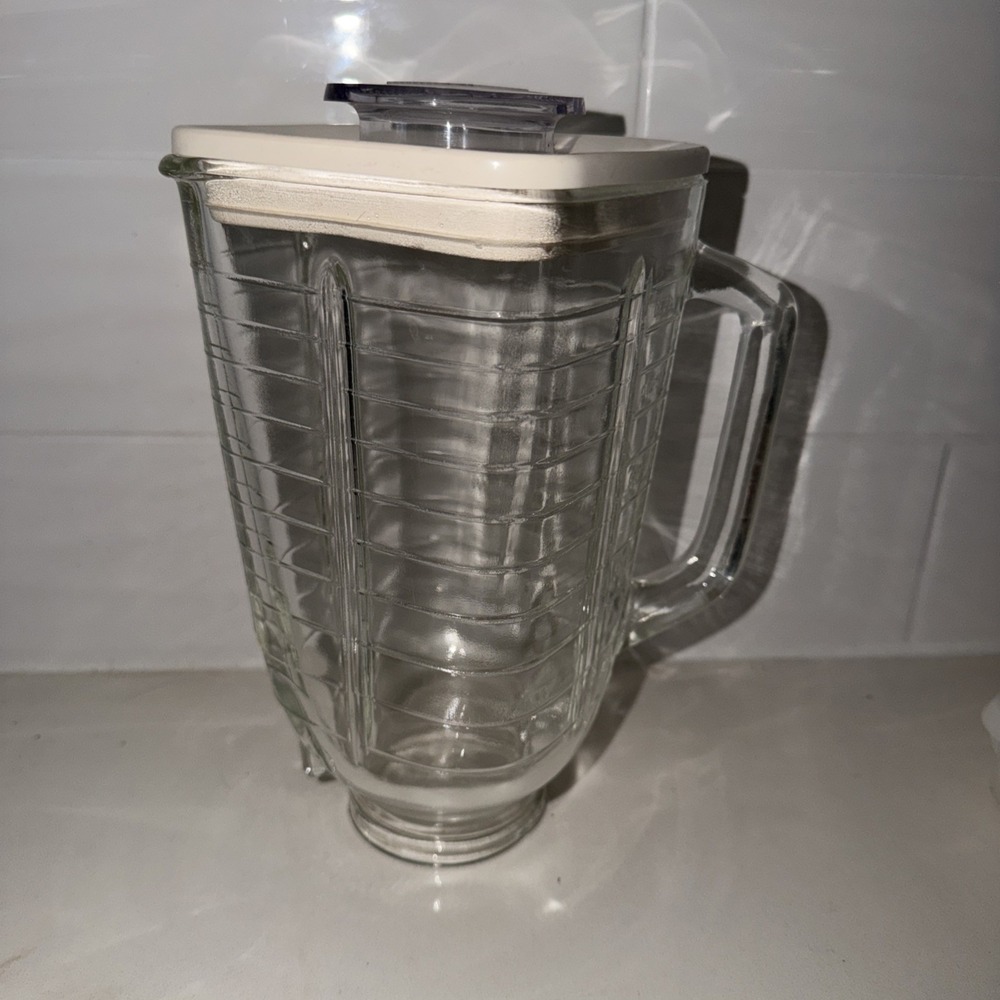 Osterizer Vintage White Blender Glass Pitcher wLid Parts Fast Ship Replacement